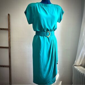 Vintage Turquoise Silk Dress from early 1980’s